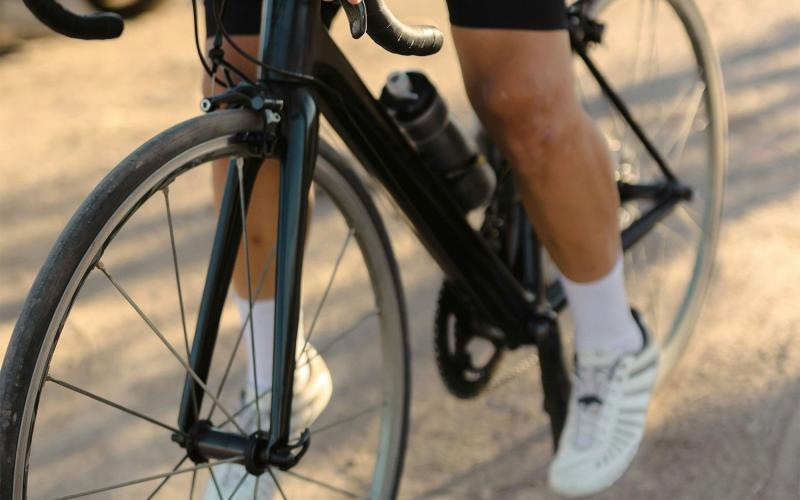 a person riding a bicycle